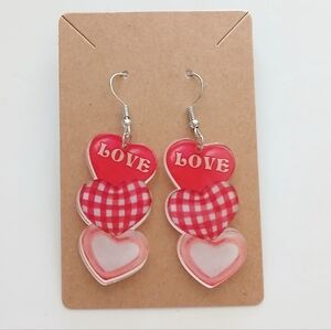 Fashion Jewelry Red Heart Earrings